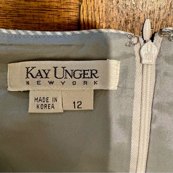 COPY - Kay Unger Vintage 100% Silk Blue Checked Sleeveless Knee-Length Dress Si… - Picture 3 of 8